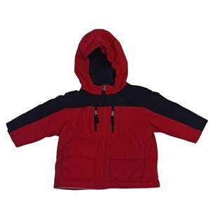 Lands' End Squall Parka Infant Red Hooded Coat Size 12m-18m EUC